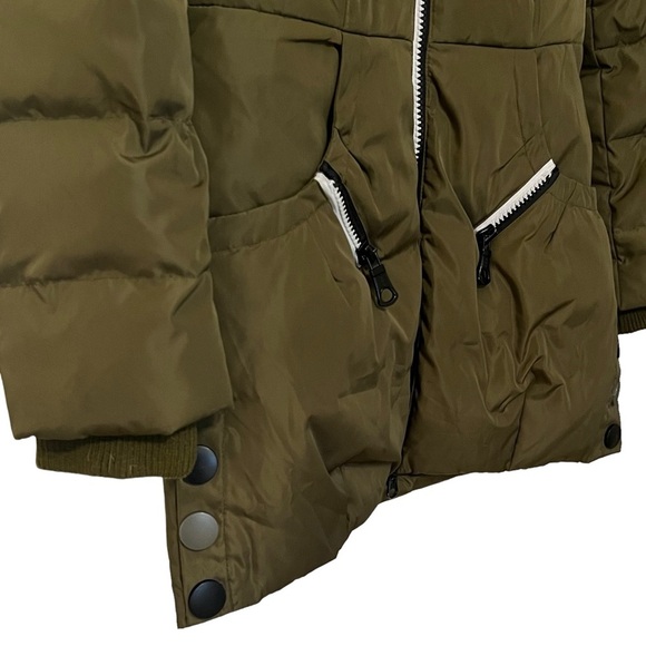 Orolay Women's Green Down Puffer Jacket Hooded Winter Coat Two-Way Zipper Size M - Picture 3 of 15